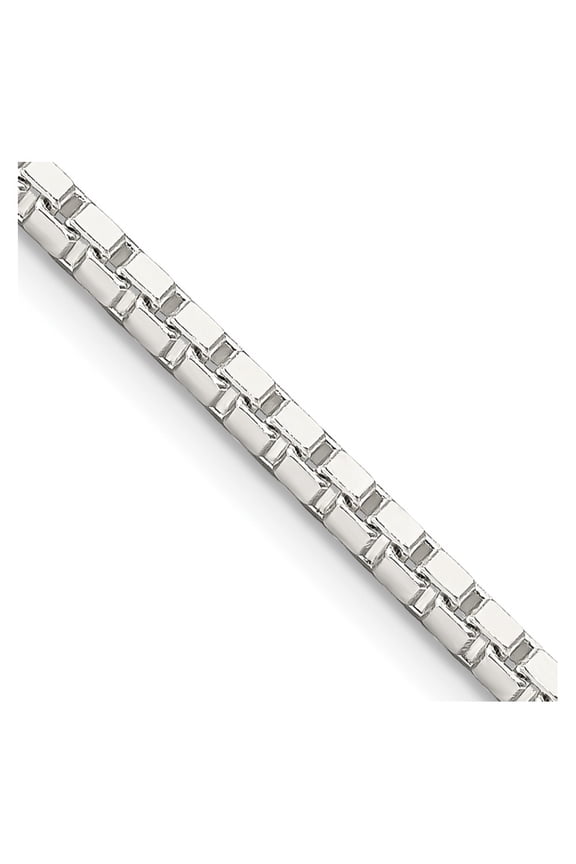 Finest Gold Sterling Silver 2.5 mm Box Chain