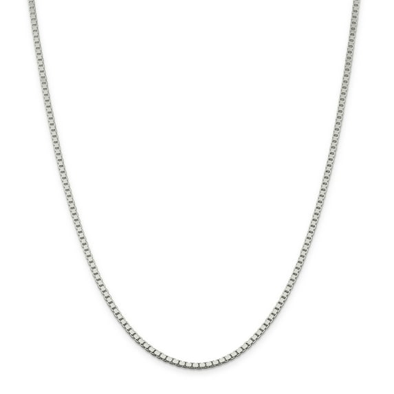 Sterling Silver 2.5mm Box Chain Necklace Size 26
