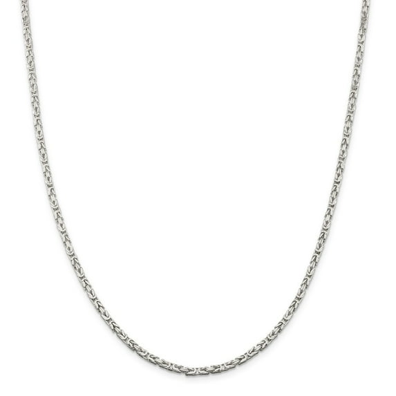 Sterling Silver 2.5mm Byzantine Chain Necklace - 21.3 Grams - 24 Inch - Lobster Claw
