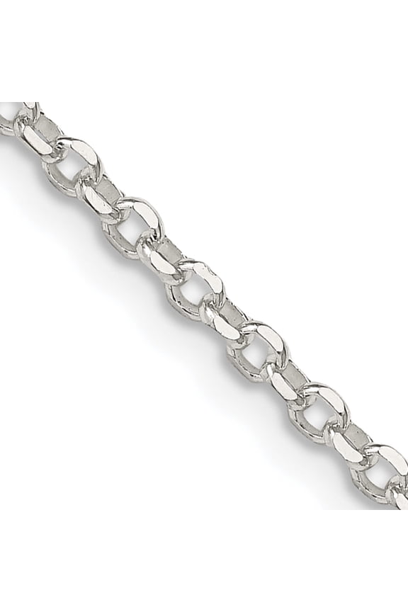 Sterling Silver 2.5mm Diamond-Cut Cable Chain (22 X 2.5) Made In Italy qhc045-22