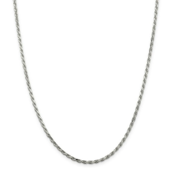 Sterling Silver 2.5mm Diamond-cut Rope Chain