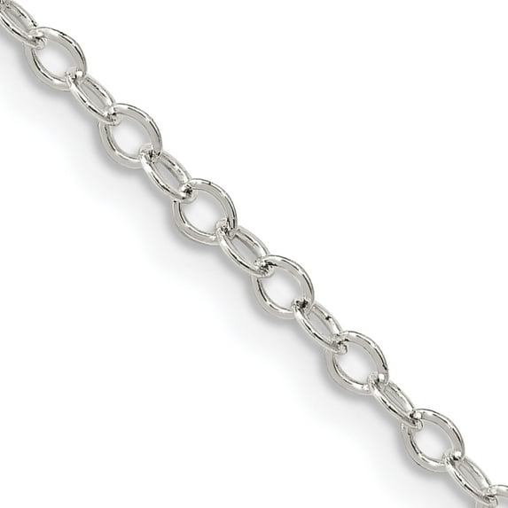 Sterling Silver 2.5mm Flat Open Oval Cable Chain (18 X 2.5) Made In India qpe80-18