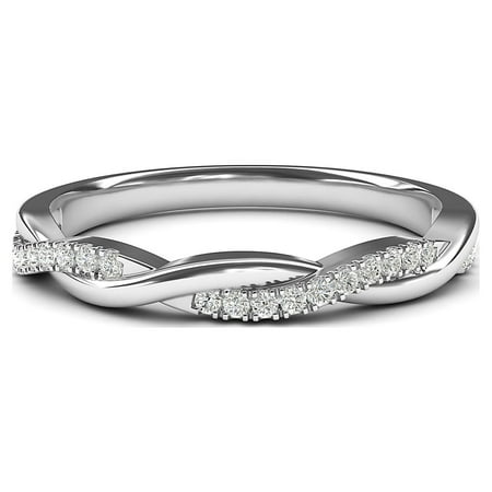 Sterling Silver 2.5mm Petite Twisted Vine Simulated Diamond Ring Wedding Band Matching Ring (12)