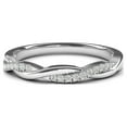 thumbnail image 1 of Sterling Silver 2.5mm Petite Twisted Vine Simulated Diamond Ring Wedding Band Matching Ring (9.5), 1 of 6