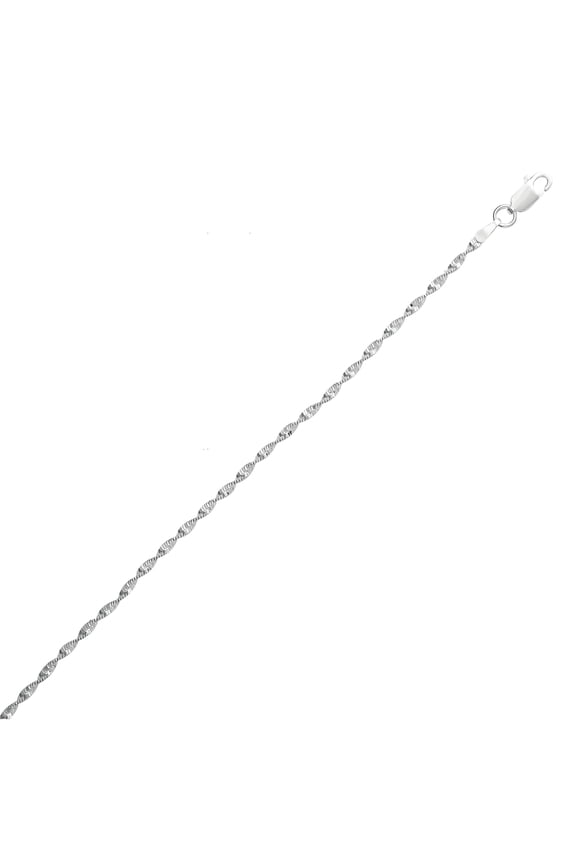 Sterling Silver 2.5mm Twisted Herringbone Italian Chain Necklace, 20"