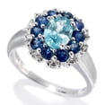 thumbnail image 1 of Sterling Silver 2.63Ctw Blue Zircon Solitaire W/ Accent Ring, 1 of 1