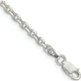 thumbnail image 1 of Sterling Silver 2.75mm Diamond-Cut Forzantina Cable Chain (8 X 2.75) Made In Italy qpe15-8, 1 of 5