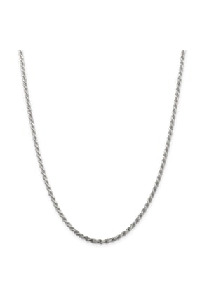 Sterling Silver 2.75mm Diamond-cut Rope Chain (Weight: 17.39 Grams, Length: 26 Inches)