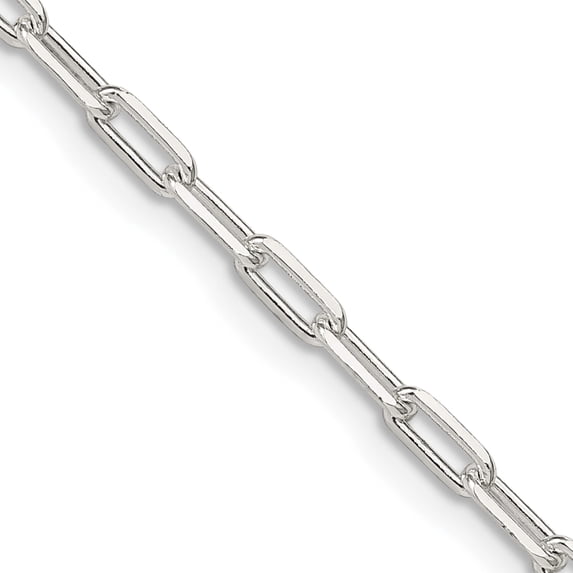Sterling Silver 2.75mm Elongated Open Link Chain (18 X 2.75) Made In India qfc52-18