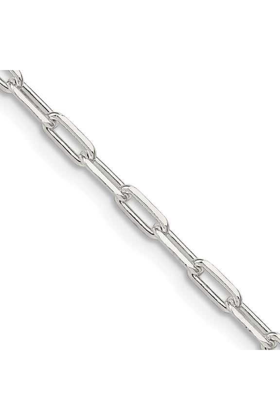 Sterling Silver 2.75mm Elongated Open Link Chain 22 Inches
