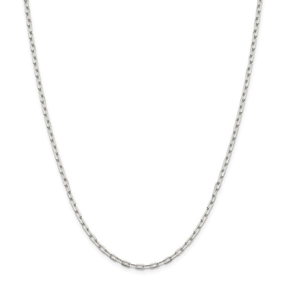 Sterling Silver 2.75mm Fancy Link Chain Necklace - 8.1 Grams - 24 Inch - Lobster Claw