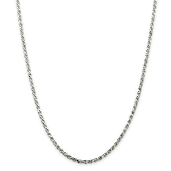 Sterling Silver 2.75mm Sparkle-Cut Rope Chain Necklace - 18.4 Grams - 26 Inch