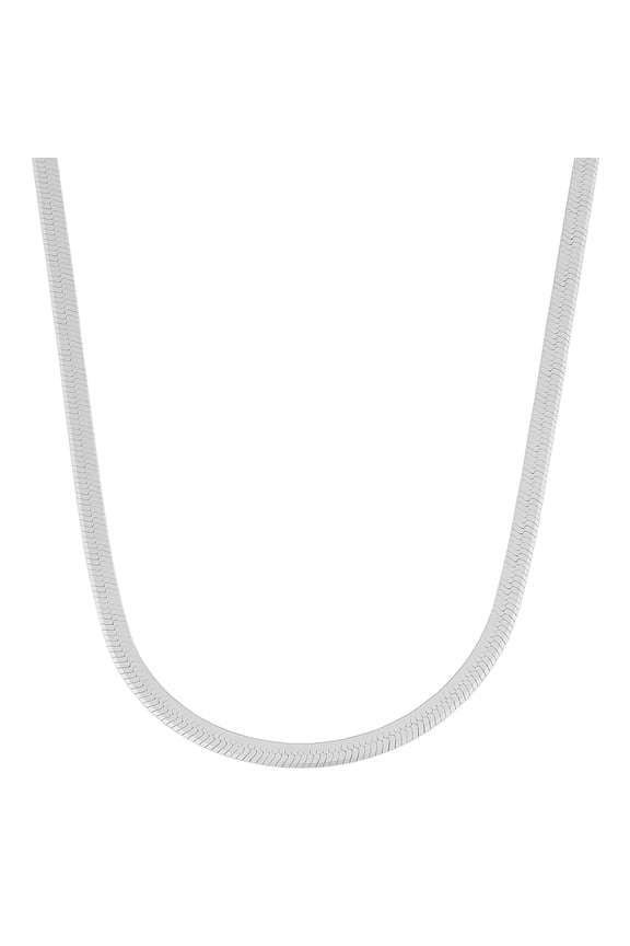 KoolJewelry Sterling Silver 2.8 mm Herringbone Chain Necklace (24 inch)