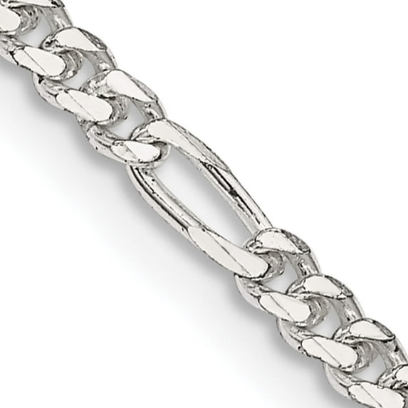 Sterling Silver 2.85mm Figaro Chain (22 X 2.85) Made In India qfg080-22