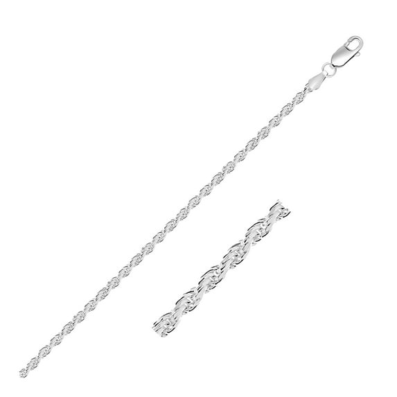 Sterling Silver 2.9mm Diamond Cut Rope Style Chain 30 in