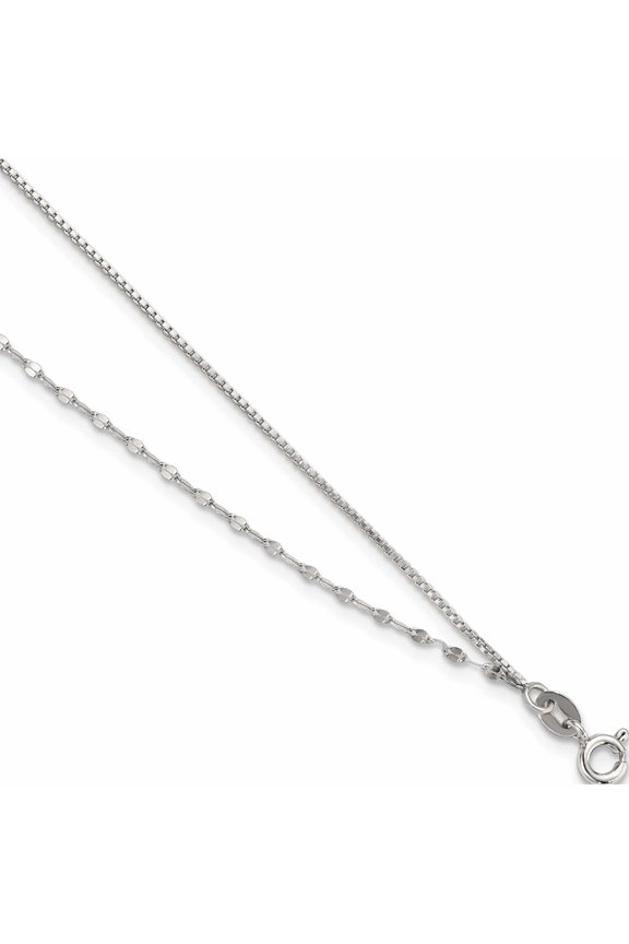 Sterling Silver 2-Strand 9In Plus 1 In Ext. Fancy Chain Anklet Made India -Jewelry By Sweet Pea