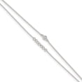 thumbnail image 1 of Sterling Silver 2-Strand Beaded Cz 9In Plus 1In Ext. Anklet Made In India qg4739-9, 1 of 5