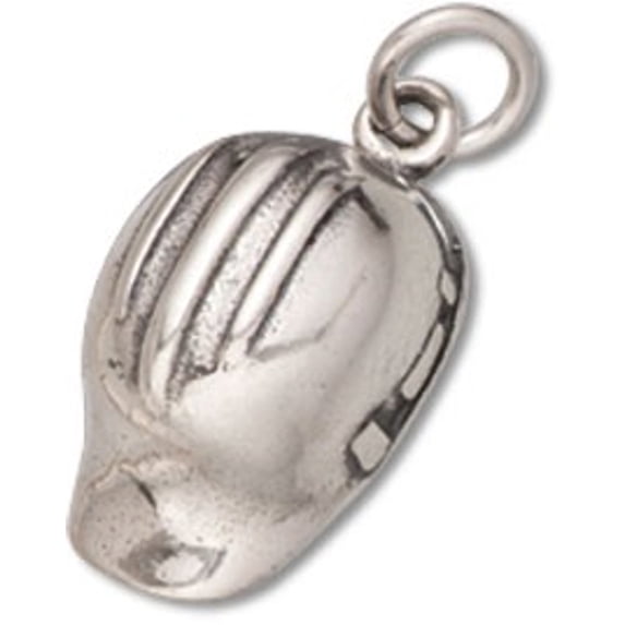 Sterling Silver 20" 1.2mm 3D Construction Refinery Factory Workers Hard Hat Helmet Pendant Necklace