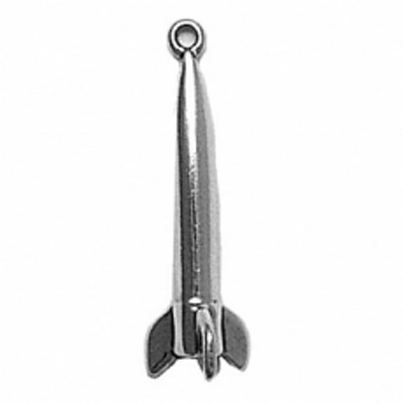 Sterling Silver 20" 1.2mm 3D Firecracker Rocket Space Ship, Military Missile Torpedo Pendant Necklace