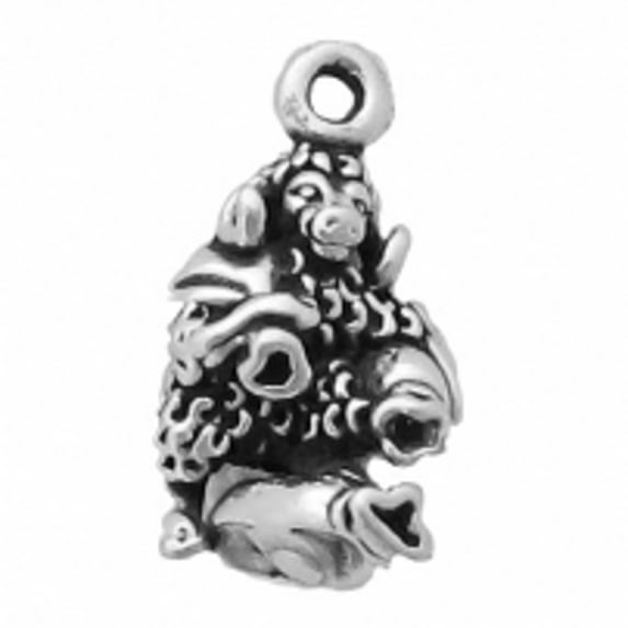 Sterling Silver 20" 1.2mm Box Chain 3D Baa Baa Black Sheep Pendant Necklace