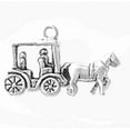 thumbnail image 1 of Sterling Silver 20" 1.2mm Box Chain 3D Horse Drawn Surrey Carriage With Passengers Pendant Necklace, 1 of 2