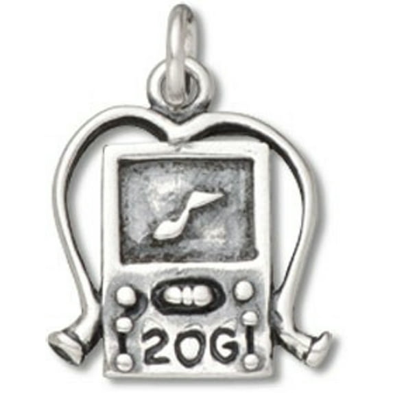 Sterling Silver 20" 1.2mm Box Chain 3D MP3 Player Head Phones Pendant Necklace