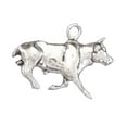 thumbnail image 1 of Sterling Silver 20" 1.2mm Box Chain 3D Raging Running Rodeo Bull Pendant Necklace, 1 of 2