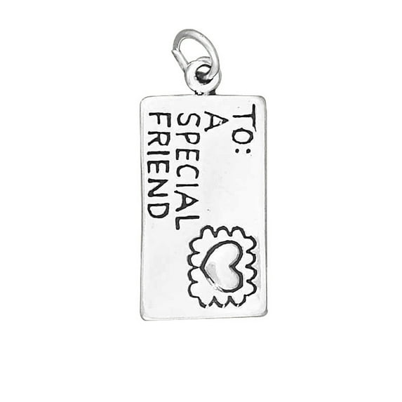 Sterling Silver 20" 1.2mm Box Chain 3D "SPECIAL FRIEND" LOVE LETTER Pendant Necklace
