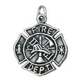 thumbnail image 1 of Sterling Silver 20" 1.2mm Box Chain Firefighters Fireman's Medal Pendant Necklace, 1 of 2