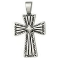 thumbnail image 1 of Sterling Silver 20" 1.2mm Box Chain Folded Curtain Zig Zag Design Christian Cross Pendant Necklace, 1 of 2