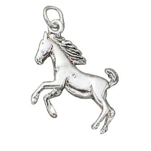 Sterling Silver 20" 1.2mm Box Chain Horse Pendant Necklace