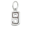 thumbnail image 1 of Sterling Silver 20" 1.2mm Box Chain Jersey Number Nine 9 Pendant Necklace, 1 of 2