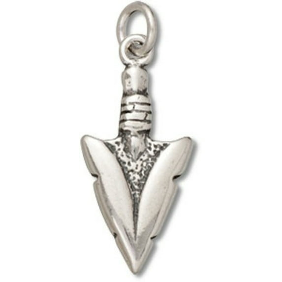 Sterling Silver 20" 1.2mm Box Chain Small Indian Arrowhead Pendant Necklace