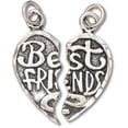 thumbnail image 1 of Sterling Silver 20" 1mm 2 Piece Best Friends Heart Forever Apart Or Together Pendant Necklace, 1 of 2