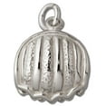 thumbnail image 1 of Sterling Silver 20" 1mm 3D Partially Open Clam Shell Pendant Necklace, 1 of 2