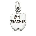thumbnail image 1 of Sterling Silver 20" 1mm Box Chain #1 TEACHER Apple Pendant Necklace, 1 of 2