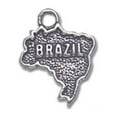 thumbnail image 1 of Sterling Silver 20" 1mm Box Chain 3D Country Of Brazil Pendant Necklace, 1 of 2