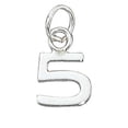 thumbnail image 1 of Sterling Silver 20" 1mm Box Chain Mini Lined Number Five 5 Pendant Necklace, 1 of 2