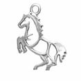 thumbnail image 1 of Sterling Silver 20" 1mm Box Chain Rearing Stencil Outlined Horse Pendant Necklace, 1 of 2