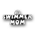thumbnail image 1 of Sterling Silver 20" 1mm Box Chain SWIMMER MOM Word Pendant Necklace, 1 of 2