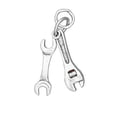 thumbnail image 1 of Sterling Silver 20" .8mm 3D Adjustable Monkey Wrench And Fixed Spanner Wrench Tool Pendant Necklace, 1 of 2