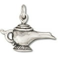 thumbnail image 1 of Sterling Silver 20" .8mm Box Chain 3D Aladins Lamp Genie In A Bottle Pendant Necklace, 1 of 2
