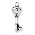 thumbnail image 1 of Sterling Silver 20" .8mm Box Chain 3D Celtic Triquetra Knot Heart Skeleton Key Pendant Necklace, 1 of 2