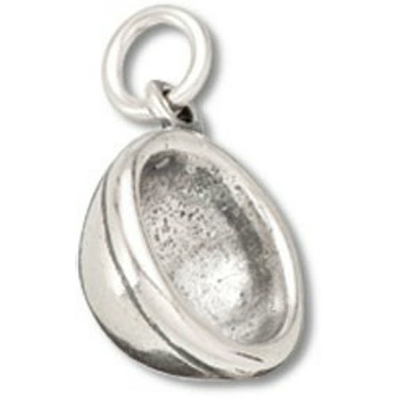 Sterling Silver 20" .8mm Box Chain 3D Ceramic Cereal Or Cooks Mixing Bowl Pendant Necklace