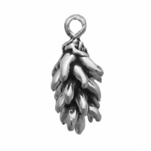 Sterling Silver 20" .8mm Box Chain 3D Chili Pepper Ristra Pendant Necklace