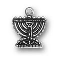thumbnail image 1 of Sterling Silver 20" .8mm Box Chain Jewish Hebrew Candle Menorah Pendant Necklace, 1 of 2