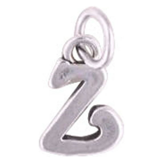 Sterling Silver 20" .8mm Box Chain Scrolled Letter Z Pendant Necklace