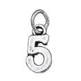 thumbnail image 1 of Sterling Silver 20" .8mm Box Chain Small Number Five 5 Pendant Necklace, 1 of 2