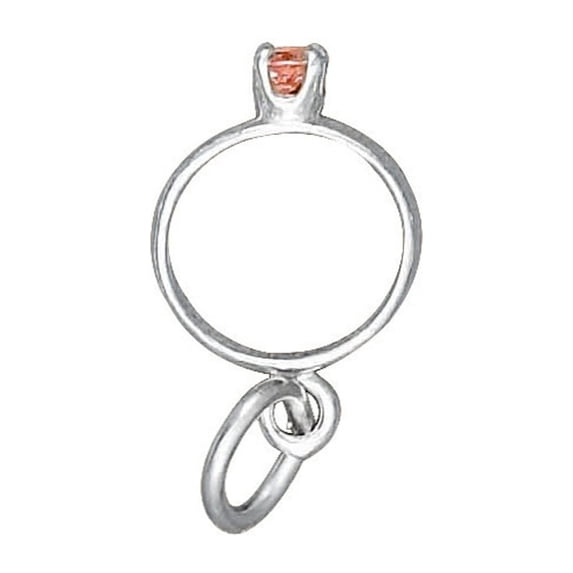 Sterling Silver 20" .8mm Tourmaline CZ October Birth Month Wedding Ring Pendant Necklace