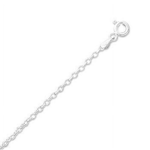 Sterling Silver 20 Inch Rolo Chain Necklace 2.5mm With Spring Ring Closure